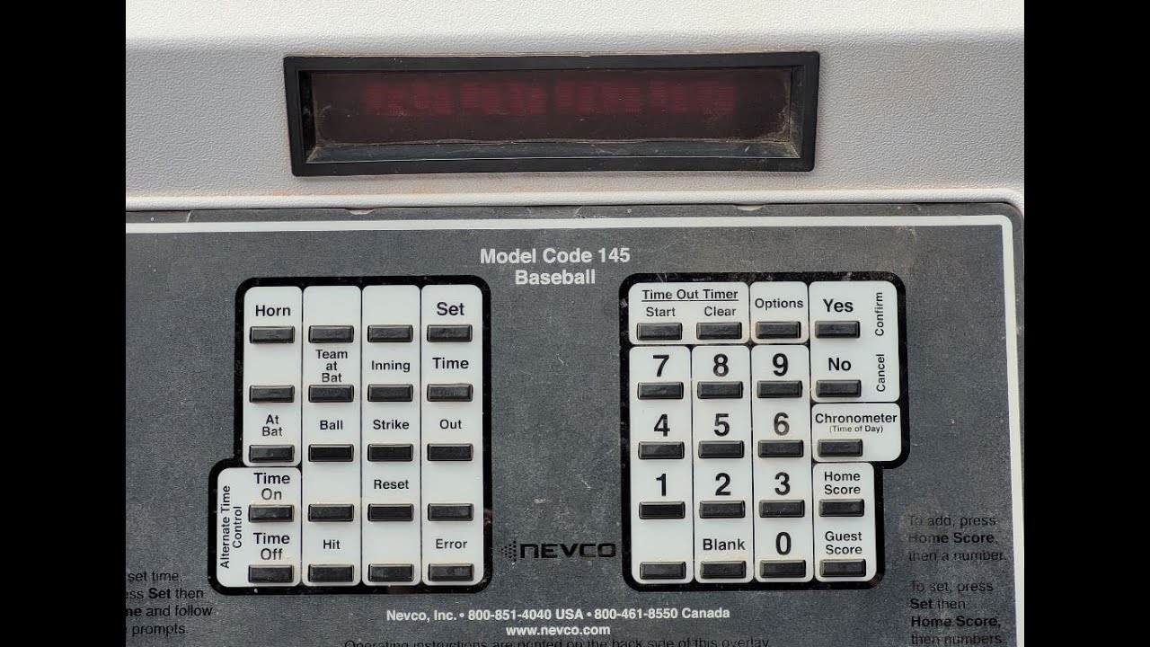 How to Operate the Scoreboards