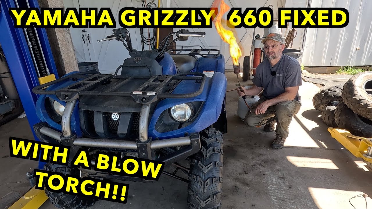 Yamaha Grizzly 660 Restoration Completed...With A Blow Torch. Part 2/2.