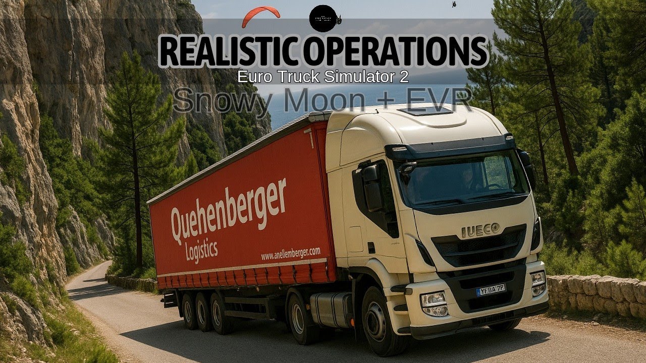 Realistic Operations [Snowy Moon]+EVR&reg;  of Ets 2-Iveco Hi-Way [400]. [Dangerous Roads/1.53+1.54]