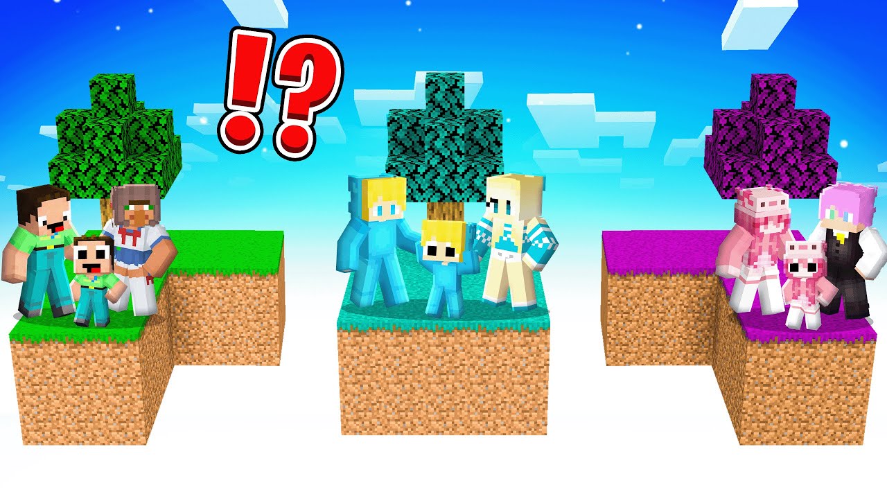 Ukri Familie vs Billy Familie vs Semlaki Familie auf einem BLOCK Challenge in Minecraft!