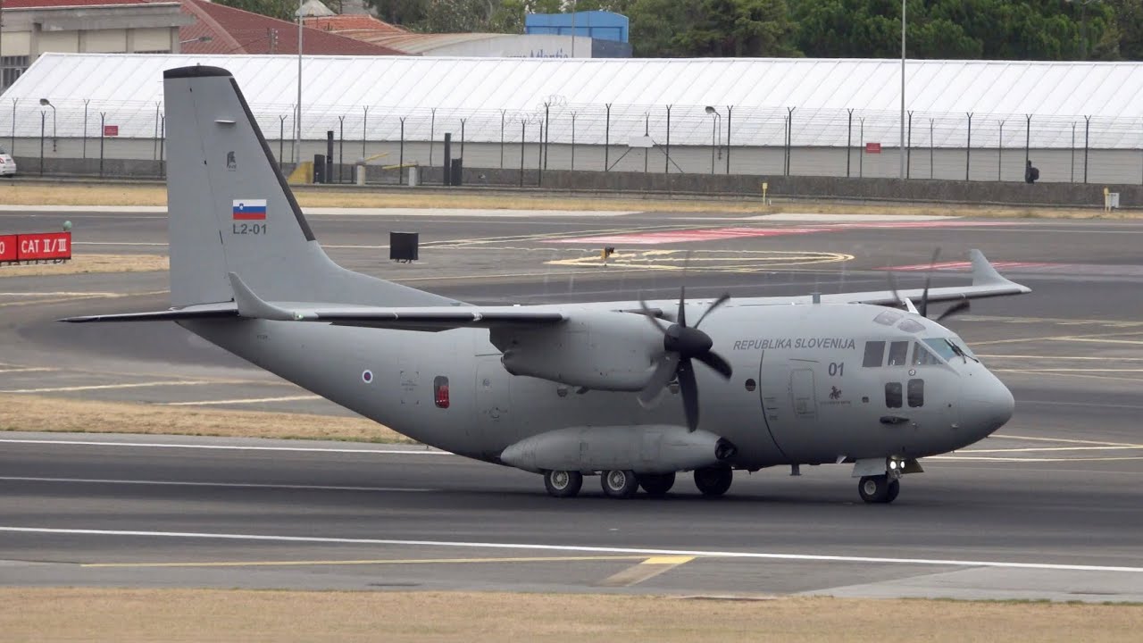 Slovenia Air Force C-27J Spartan NG Takeoff at Lisbon Airport
