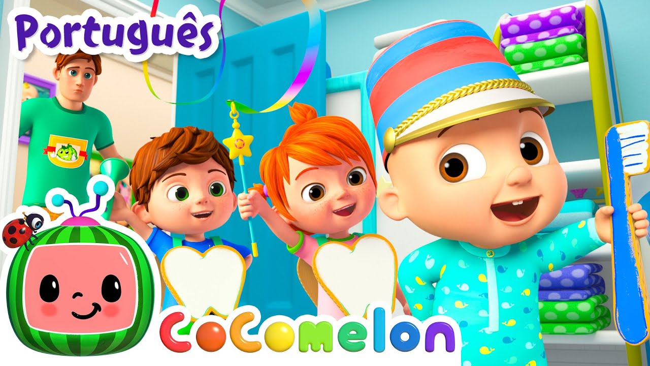 Aprende a Escovar os Dentes | CoComelon Brasil | Músicas Infantis e Desenhos Animados em Português