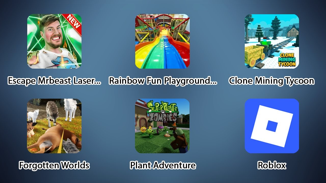 Escape Mrbeast Laser Maze Obby, Forgotten Worlds, Rainbow World, Plant Adventure,Clone Mining Tycoon