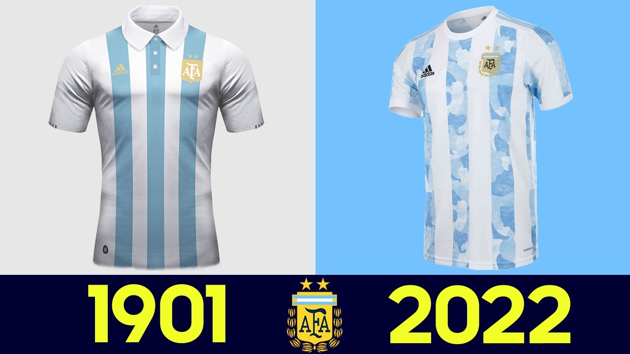 La evolución (Historia) de la camiseta de la Selección Argentina a lo largo de su historia 1901-2022