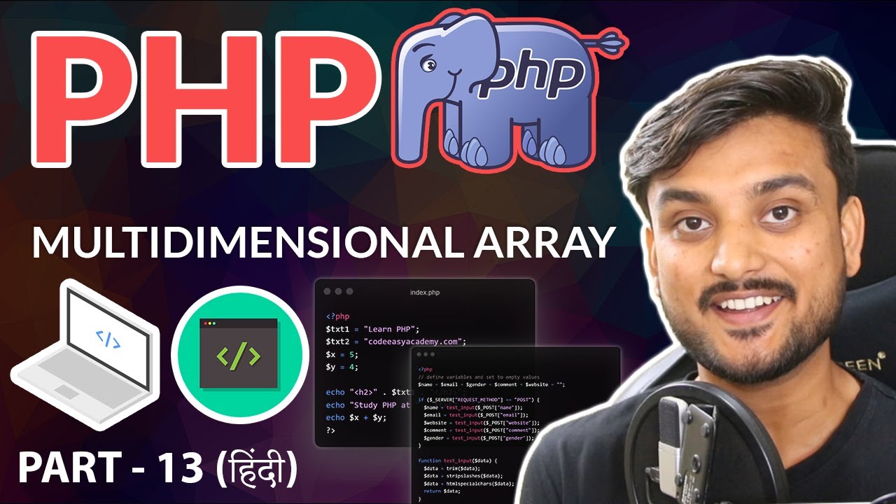 Multidimensional Arrays - Beginner PHP Tutorial - Part 13 - Hindi