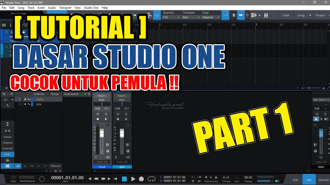 Basic Dasar Menggunakan Studio One Untuk Pemula 2021 [ Part 1 ] | #tutorialhomerecording