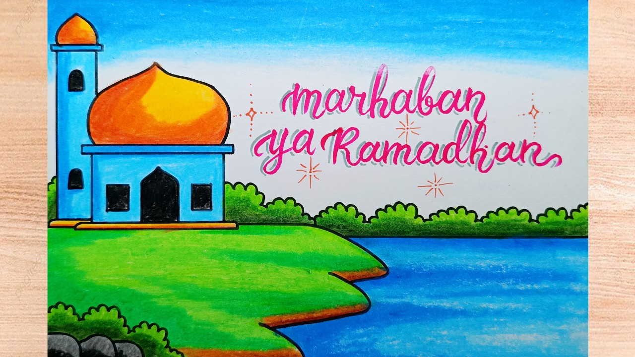 How to Draw a MARHABAN YA RAMADHAN Poster || Drawing a Poster for the Month of Ramadan