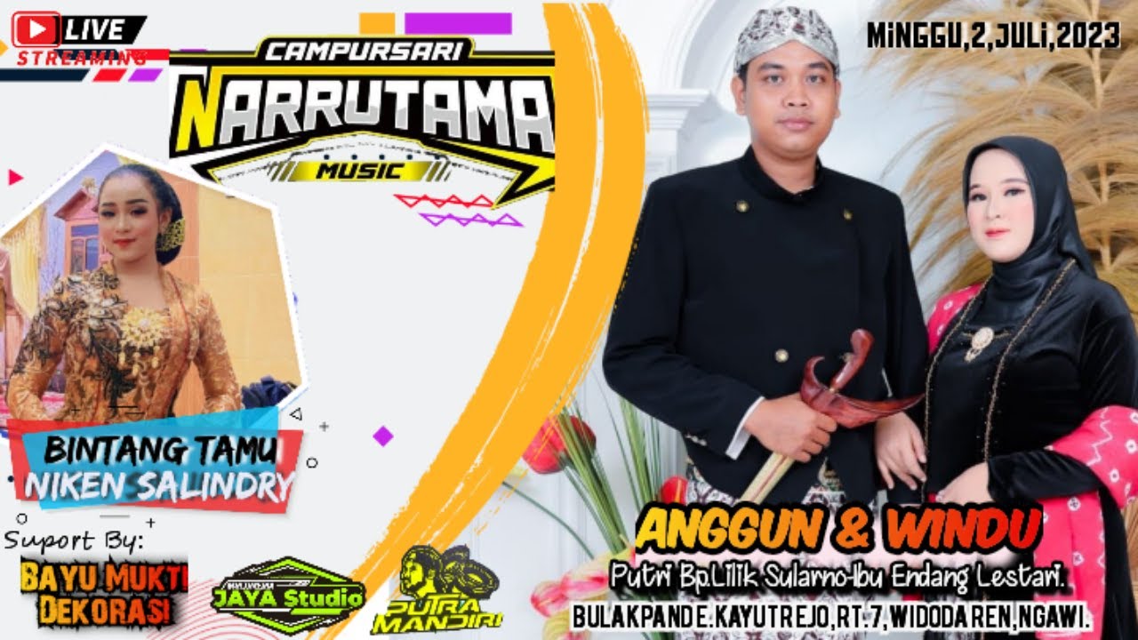 LIVE NIKEN SALINDRI // NARRUTAMA MUSIC // WEDDING ANGGUN & WINDU PUTRA//MANDIRI AUDIO // JAYA STUDIO
