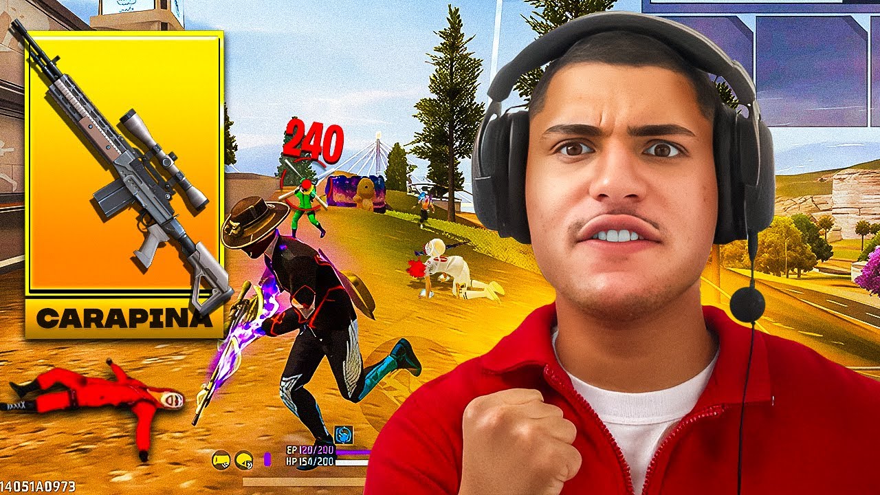 SÓ POSSO USAR CARAPINA NESSE DESAFIO NO SOLO VS SQUAD!! FREE FIRE MOBILE