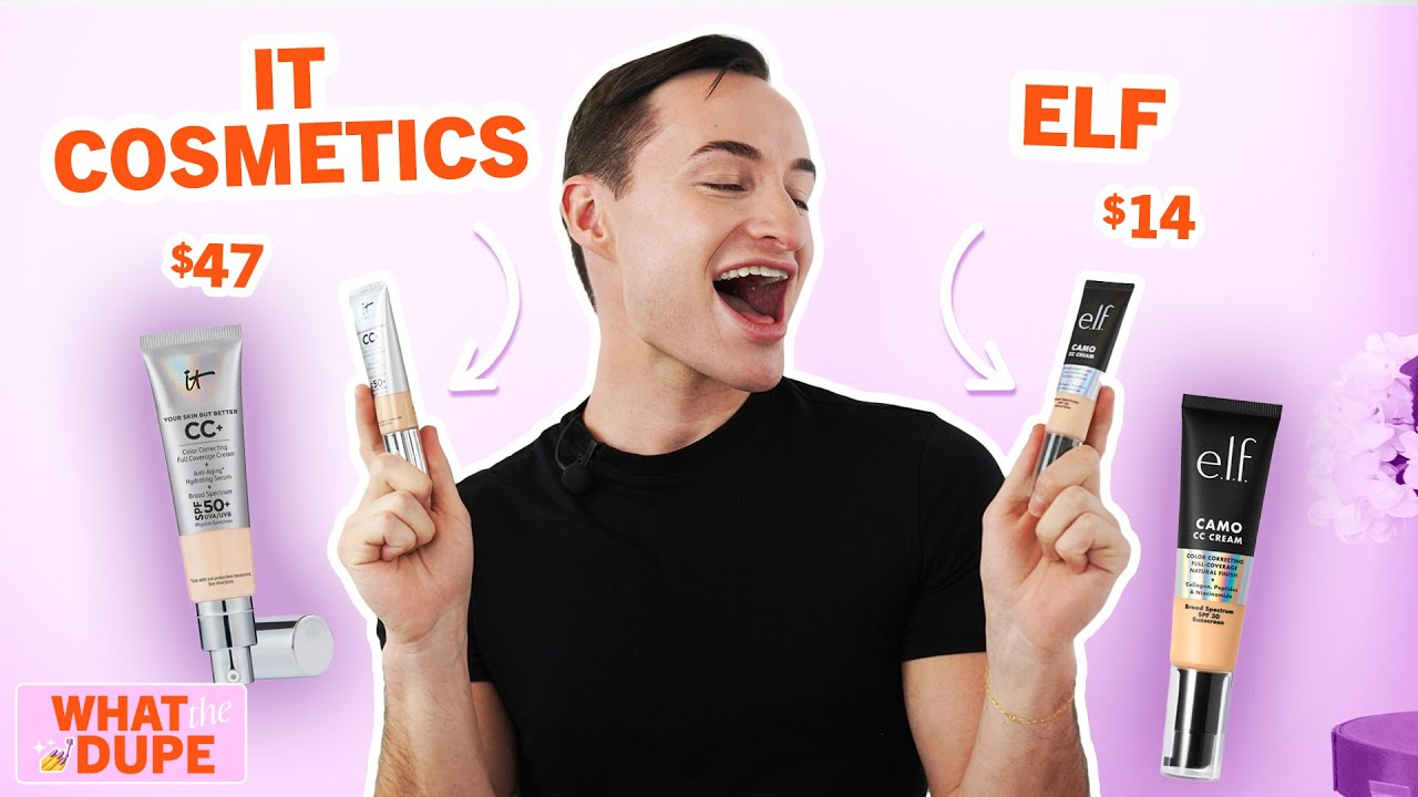 Тестирование CC-крема It Cosmetics за 47 долларов и крема Elf за 14 долларов (тест на стойкость +...