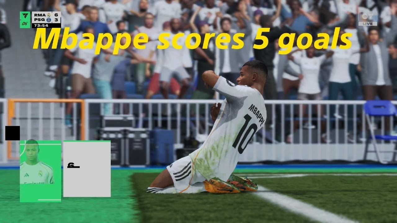 Fifa 26 - Real Madrid vs PSG - Mbappe scores 5 goals