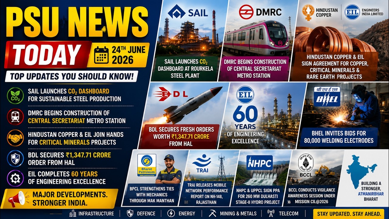 ₹1347 Cr Defence Order, Delhi Metro Expansion, SAIL Green Steel Push | PSU News Roundup #newsupdate