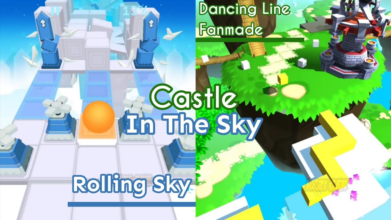Dancing Line Fanmade & Rolling Sky - Castle In The Sky