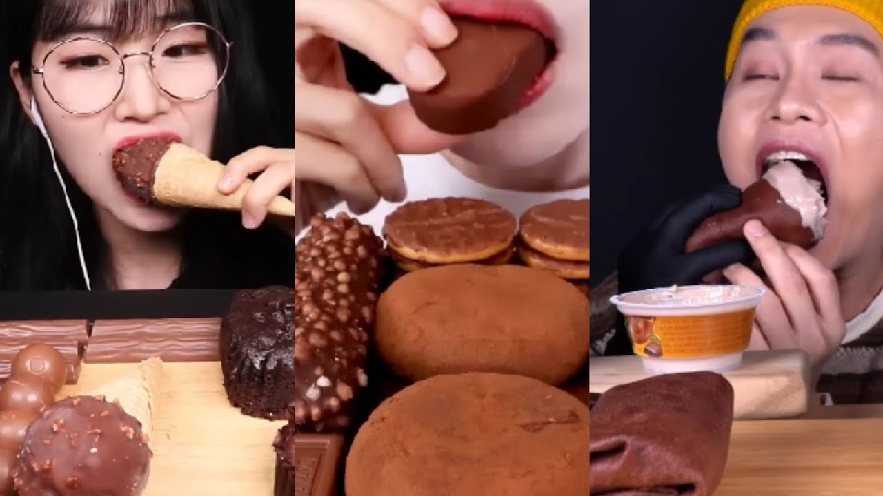 MUKBANGERS HAEEON, KIM & LIZ, MELLAWNIE, BONGGIL ASMR || ASMR SWEET DELIGHT《 CHOCOLATE 》COMPILATION