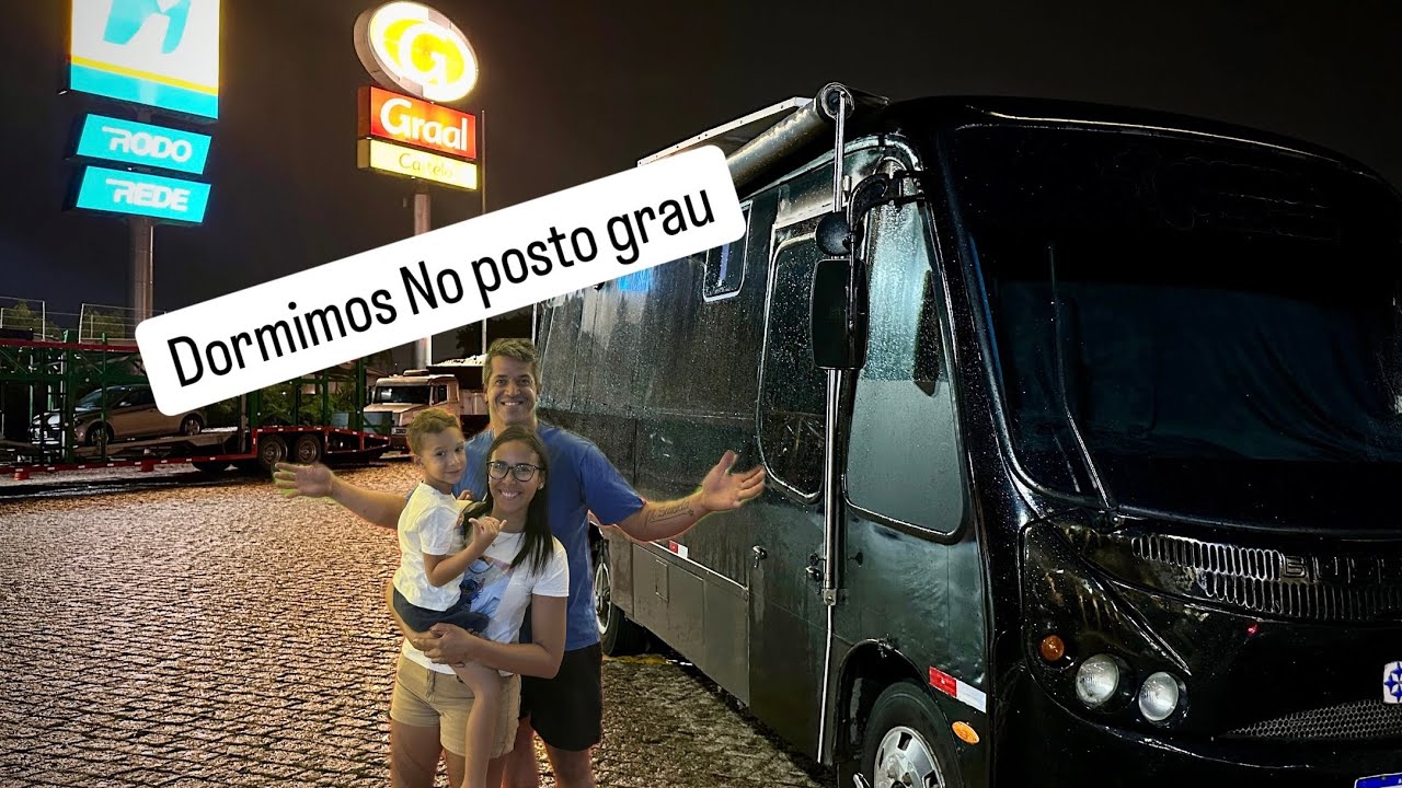 Acendeu luz de emergência e dormimos no posto grau com motohome de minas pra São Paulo