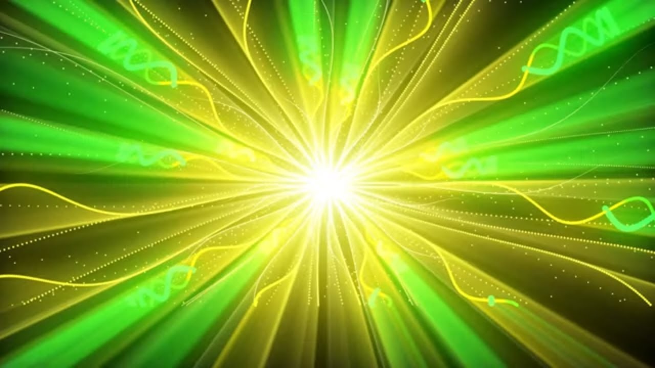 4k Yellow Green Abstract Glowing Floral motion background video