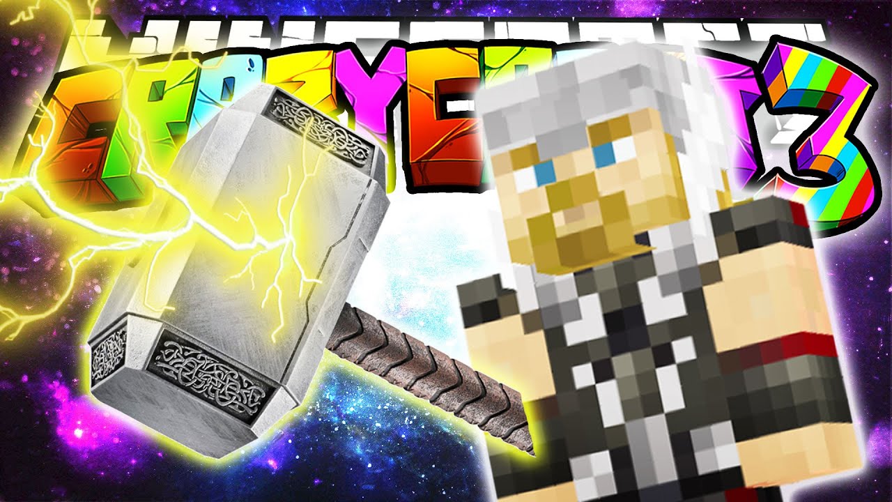 Minecraft Crazy Craft 3.0: THOR'S THROWING HAMMERS! (Superheroes Mod)! #94