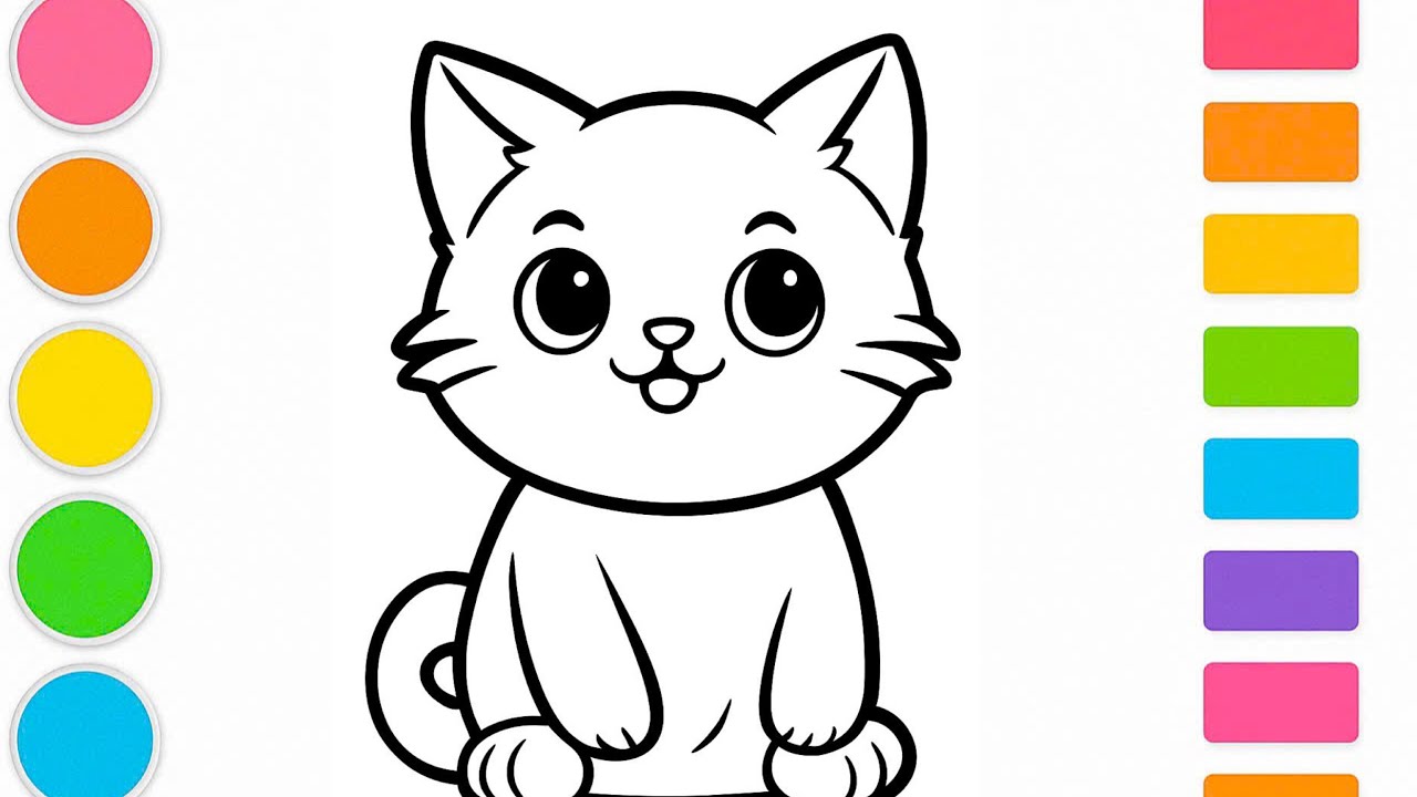 Как нарисовать милого кота | Пошаговая инструкция