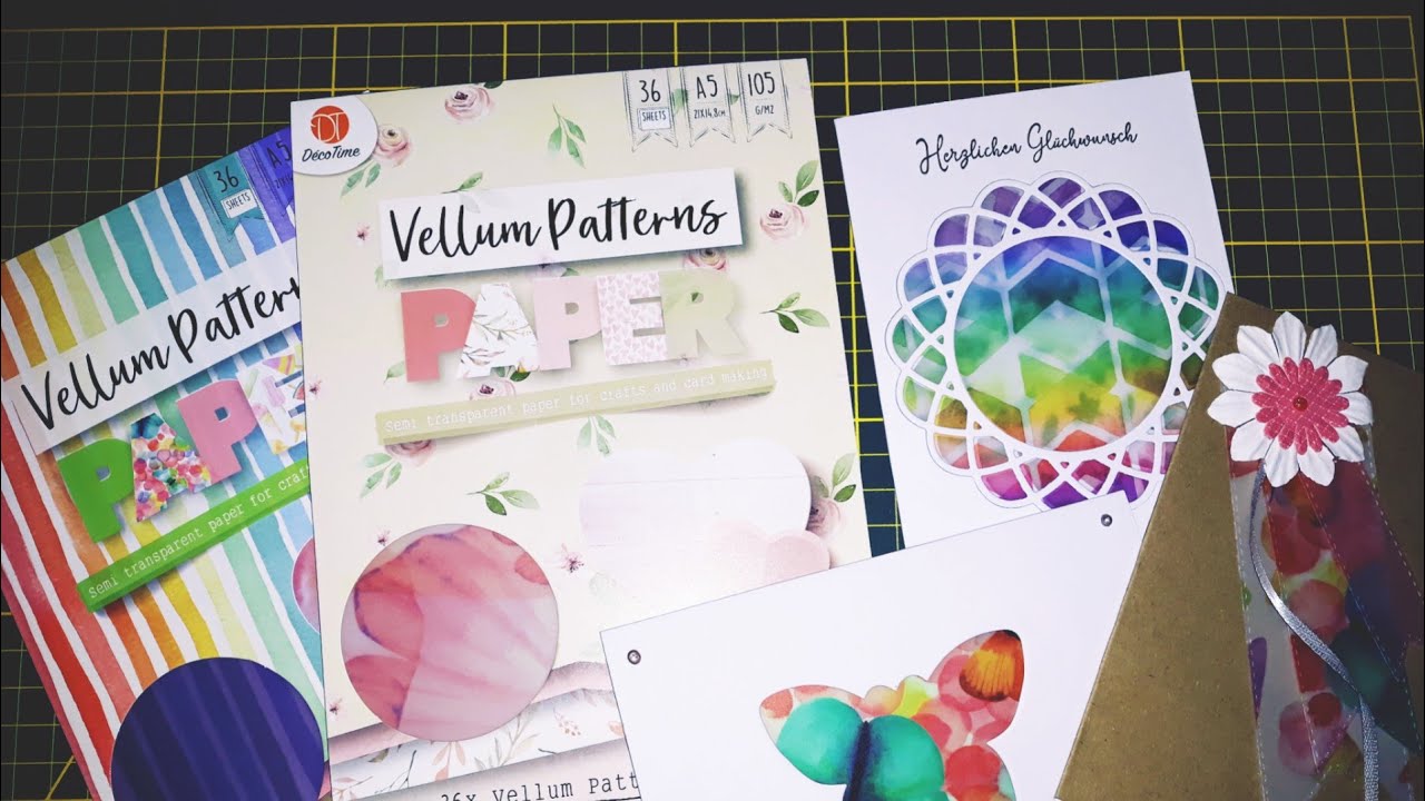 Kartenideen mit Vellum vom Action ❣️ Basteln mit Vellum Papier