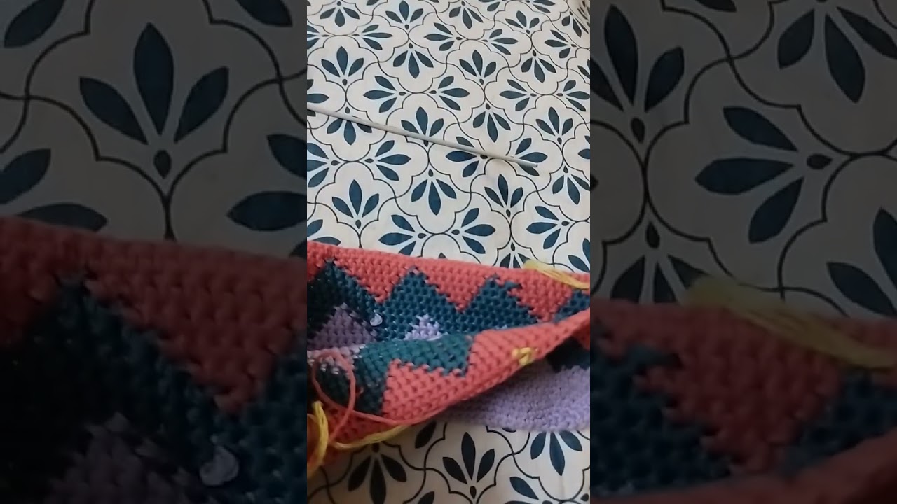 tapestry crochet pouch