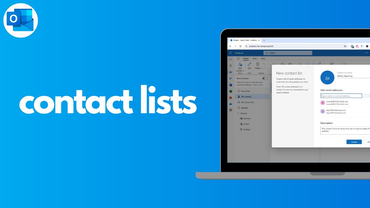 How to create a contact list in Outlook on the Web [Microsoft 365 - Outlook Online]
