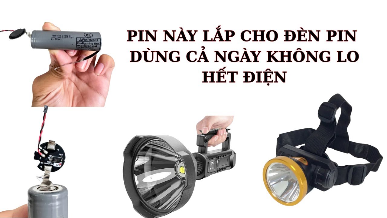 Pin này lắp cho đèn pin dùng cả ngày không lo hết điện.#Pin18650 #Đènpin