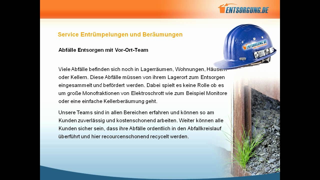Abfall einfach entsorgen mit Entsorgung.de