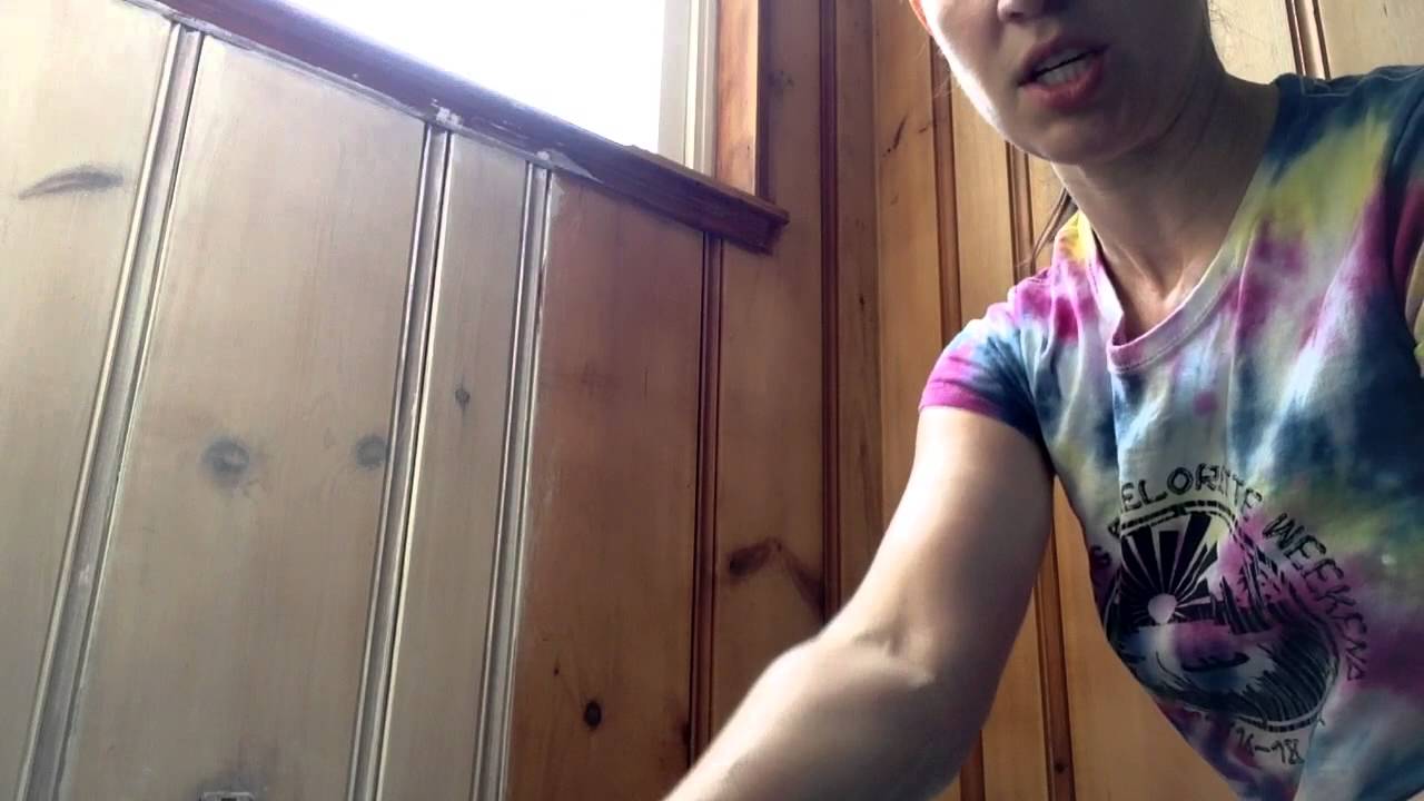 How to white wash knotty pine.