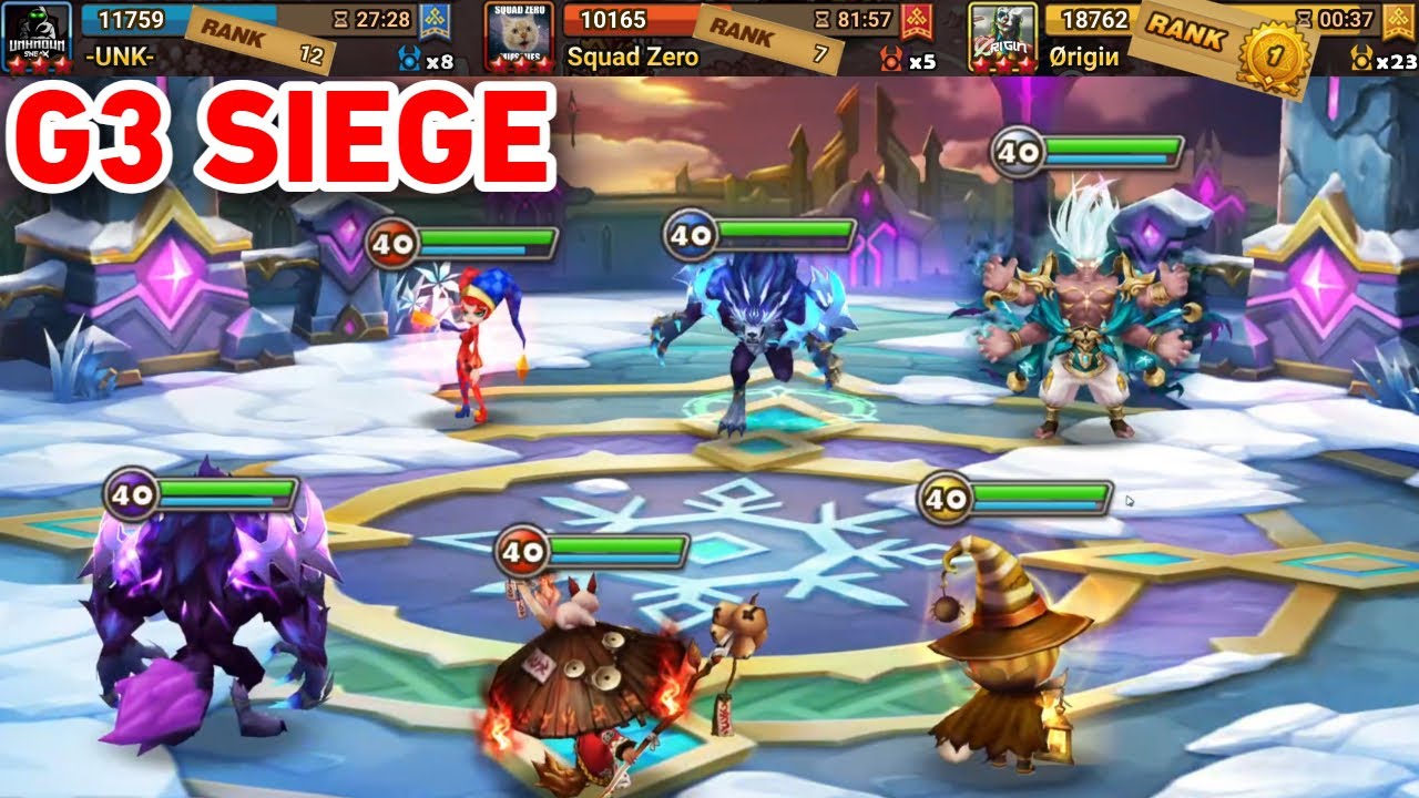 G3 Siege | -UNK- vs Squad Zero vs Origin | #summonerswar