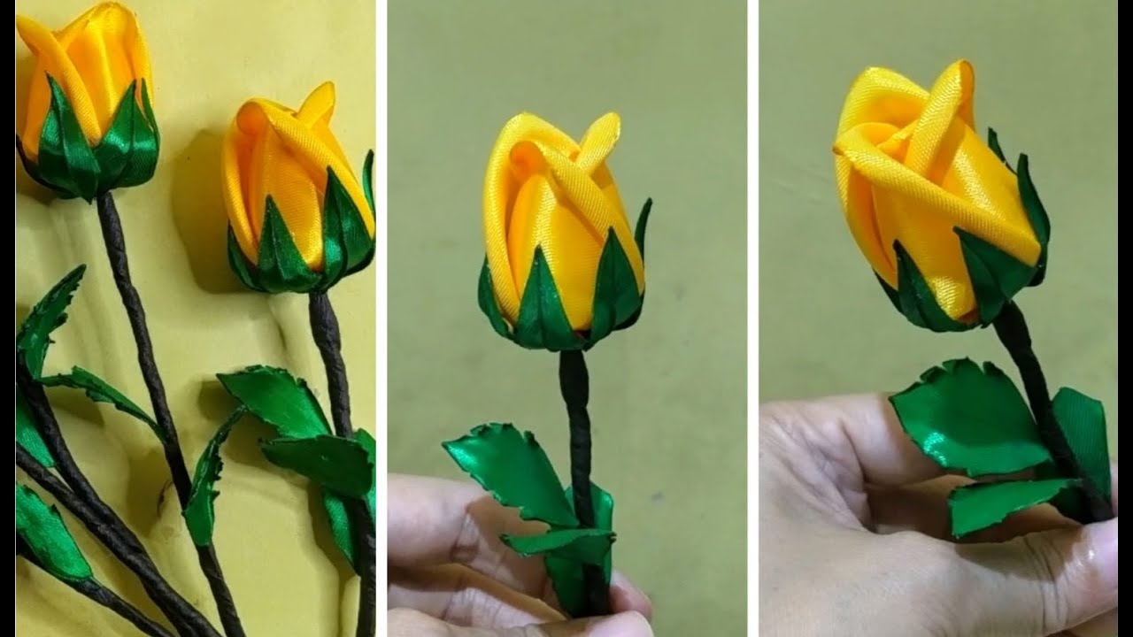 How to make rosebud satin ribbon | DIY