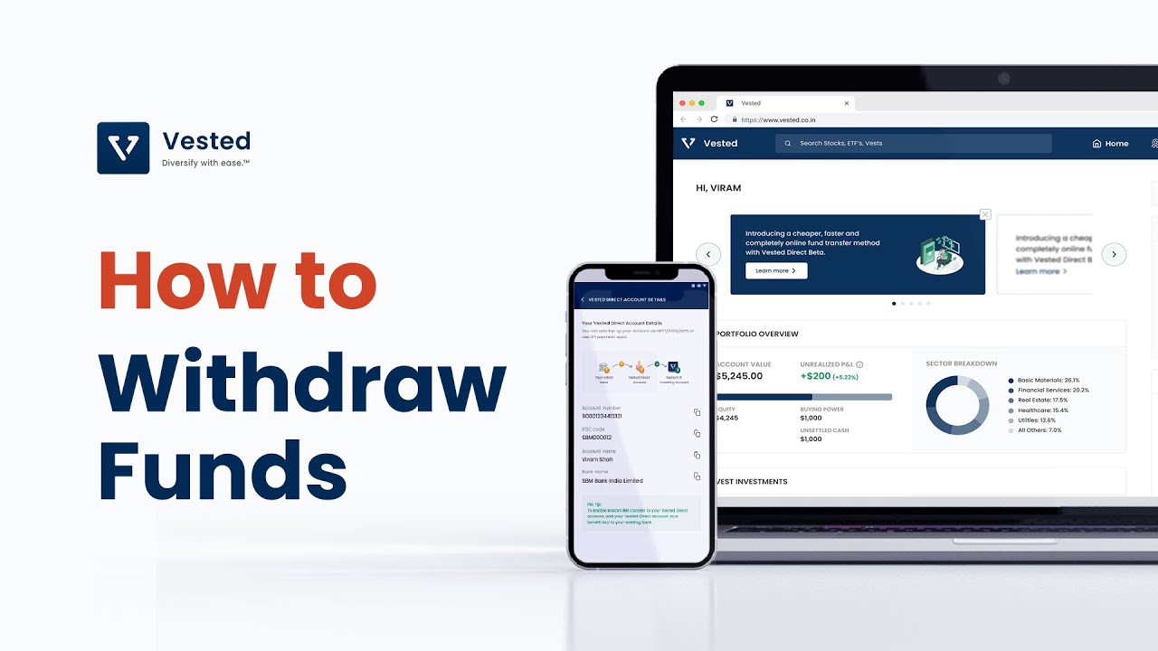 How to withdraw funds from your Vested Account | Vested withdrawal charges