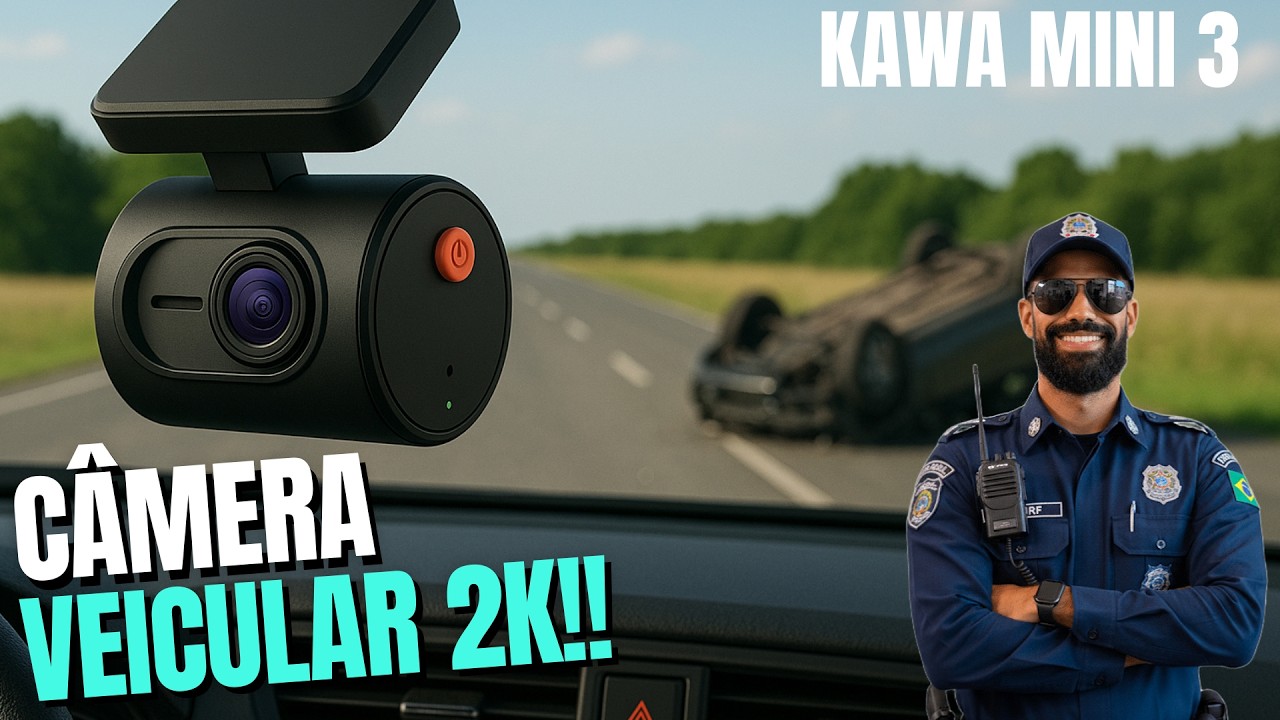 CÂMERA PARA CARRO KAWA MINI 3 | Câmera BARATA com resolução 2K (com montagem)
