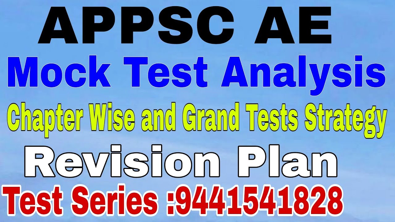 APPSC AE Mock Tests Analysis, Strategy, Revision Plan| 10 Grand Tests 149/- | 9441541828