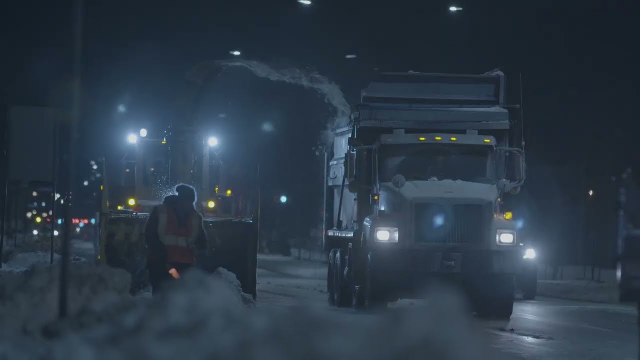 Opération de déneigement à Longueuil