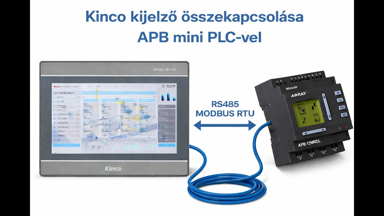 APB mini PLC összekötése Kinco univerzális kijelzővel