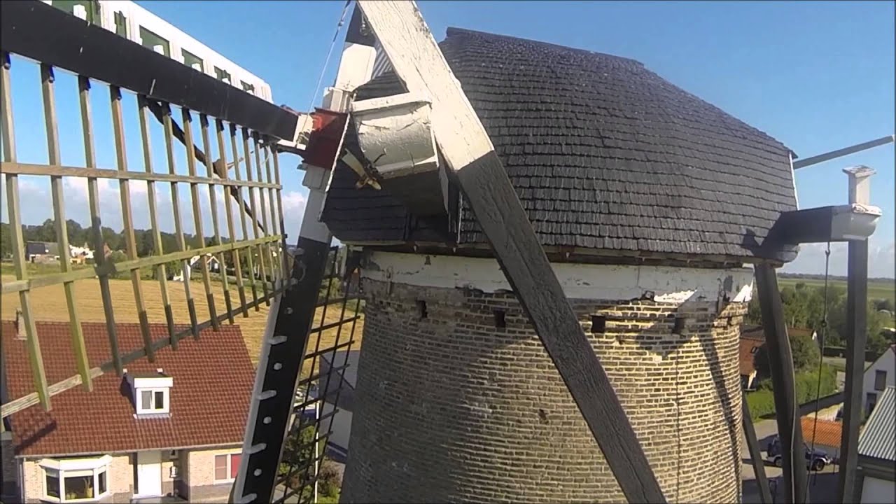 Windmill, Dunes and Sea at Nieuwvliet (Bad), The Netherlands
