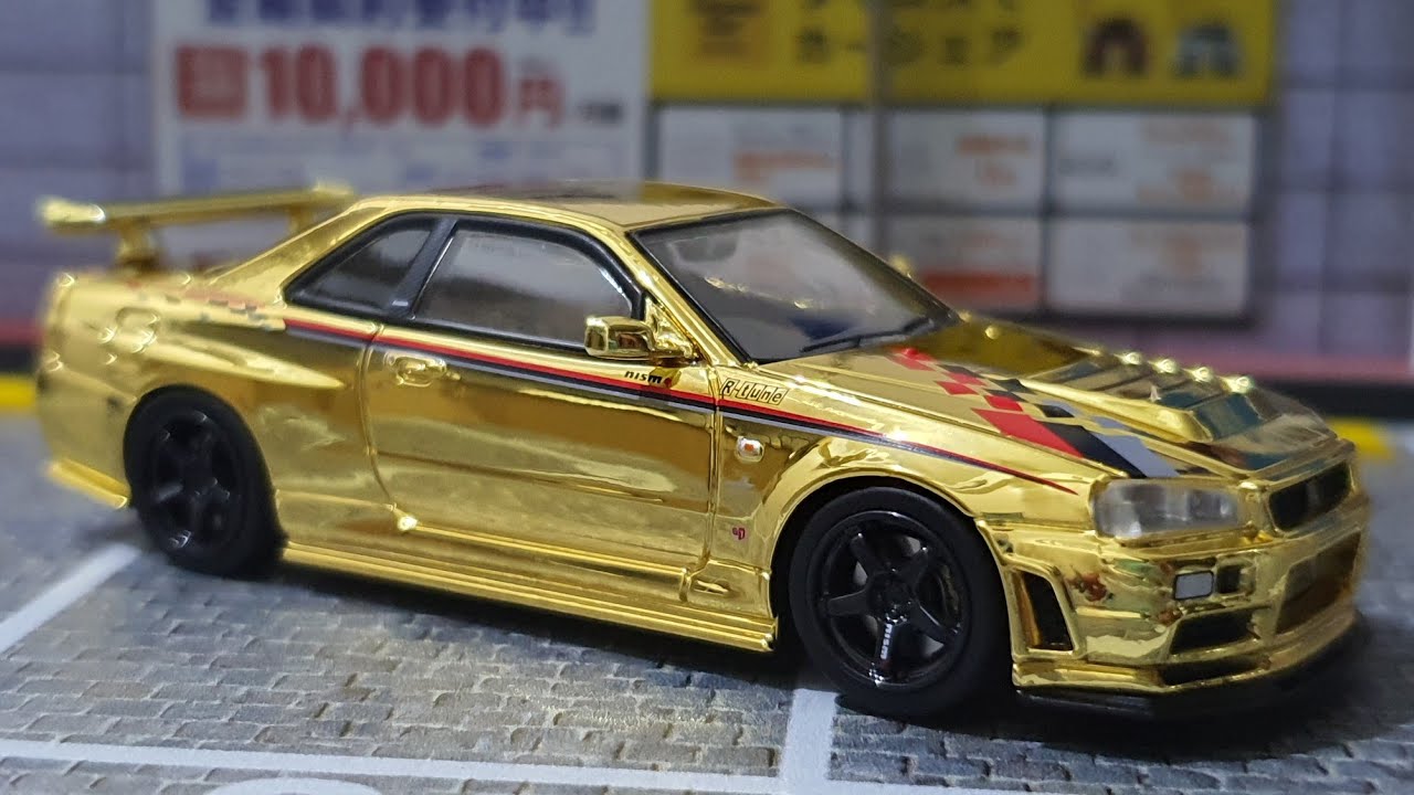 Nissan Skyline GT-R (R34) Nismo R-Tune Gold Chrome / INNO64 Unboxing