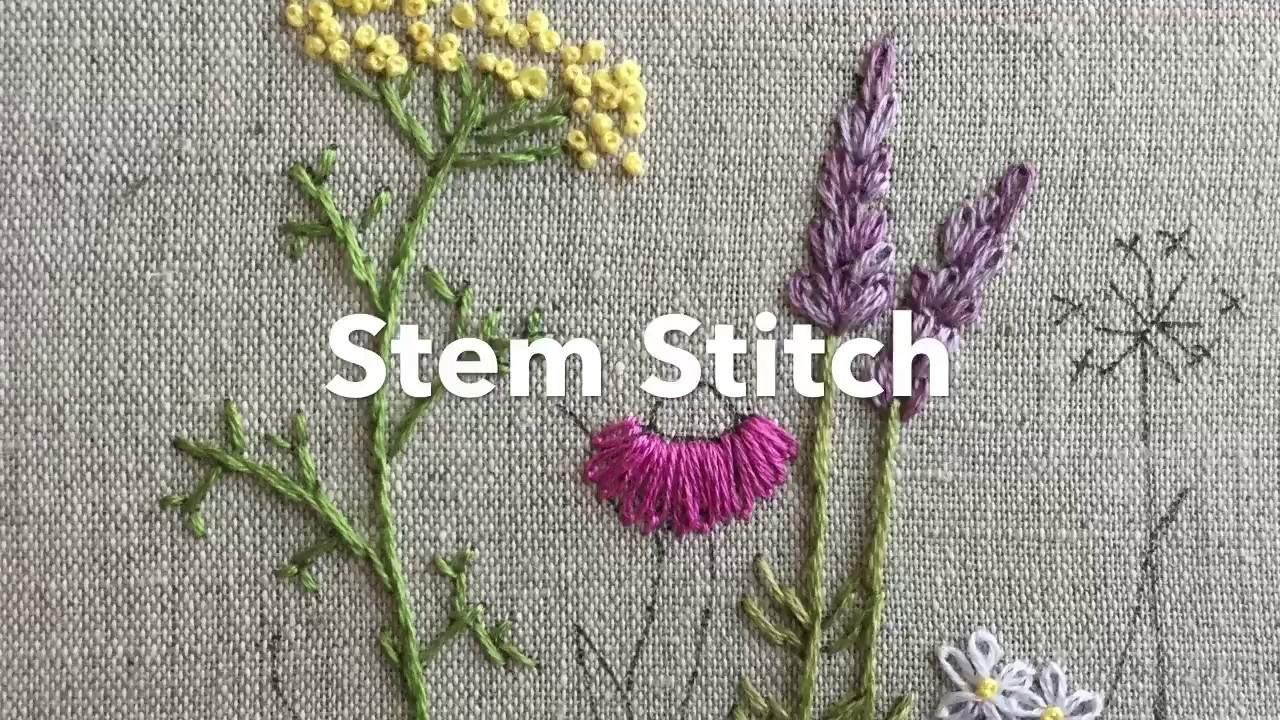 Embroidery Tutorial - Stem Stich | Chrissie Crafts