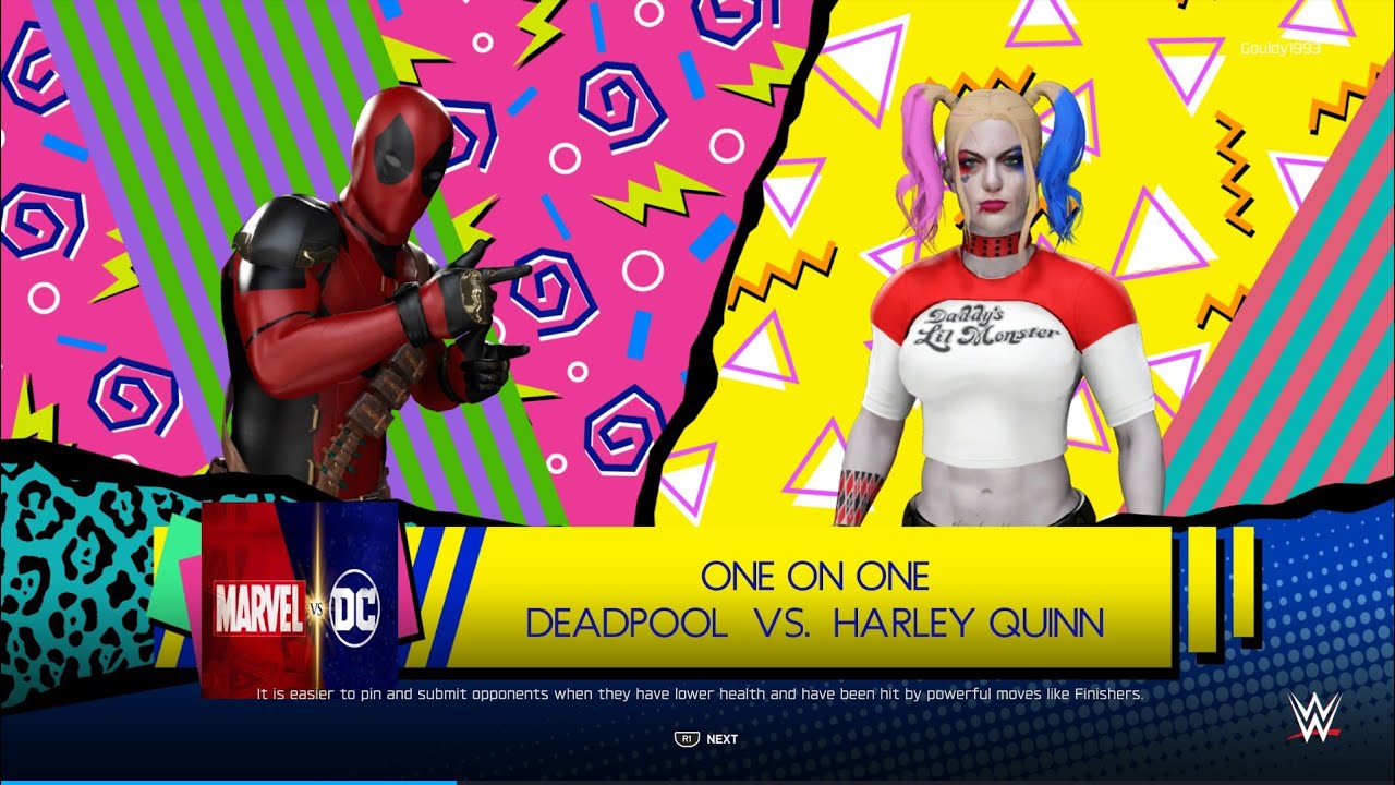 WWE 2K25 - DEADPOOL vs HARLEY QUINN (Marvel vs DC) 