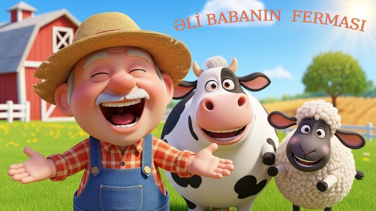 Əli Babanın Bir Ferması Var 🐮 - Şən Uşaq Mahnıları | Heyvanları Öyrənirik (Zərif TV)