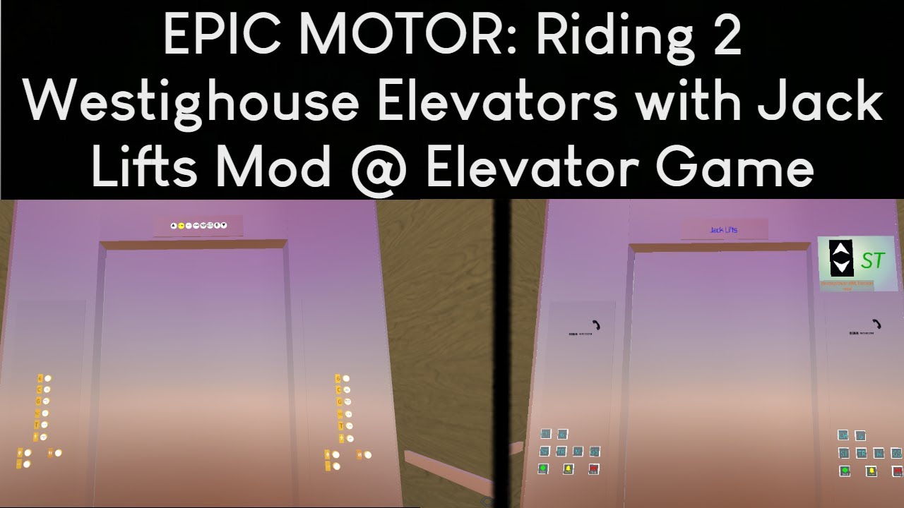 EPIC MOTOR: Riding 2 Westinghouse Elevators with Jack Lifts Mod @ Elevator Game
