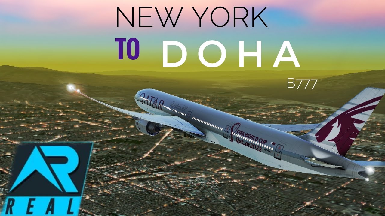 RFS - Real Flight Simulator - New York to Doha || Full Flight || Boeing 777-300 ER ||Qatar|| FHD|