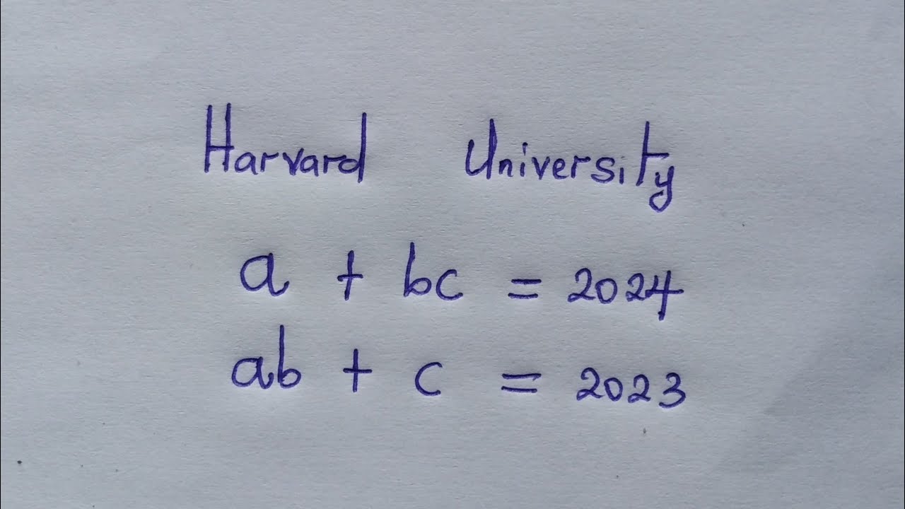 Harvard University Entrance Exam Question | Can you solve ? 