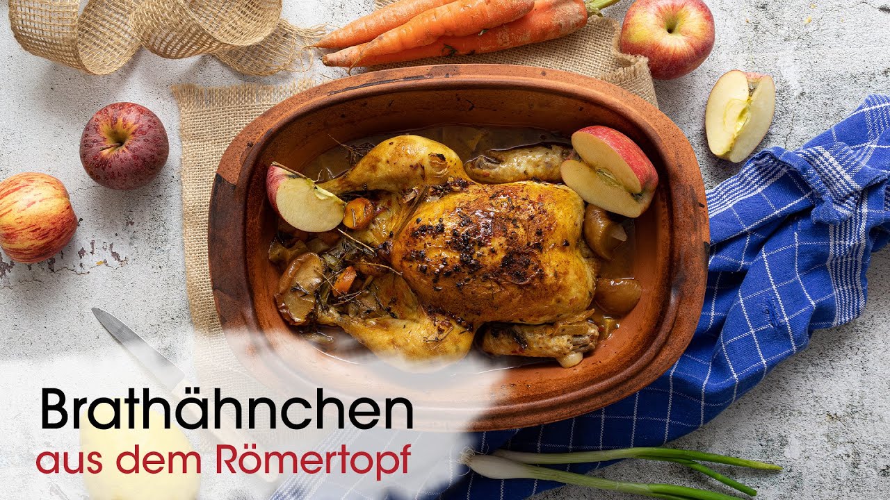 Brathähnchen knusprig aus dem Römertopf - Rezept