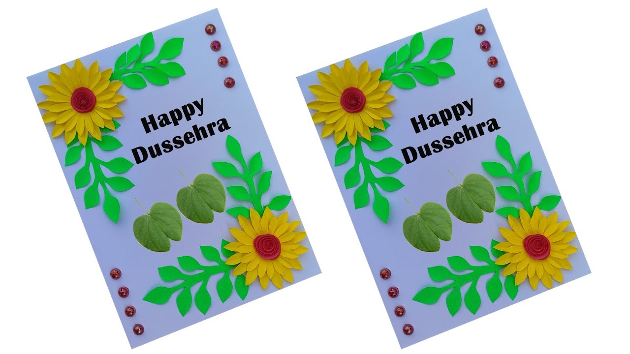 How to make greeting card for Dussehra | Happy Dussehra greeting card Making Ideas |