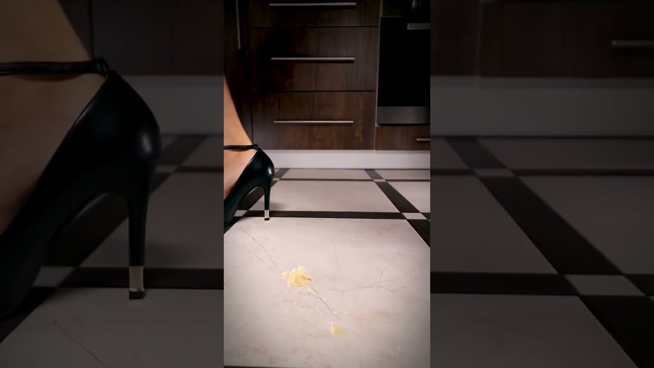 Cute black high heels slip on a banana 