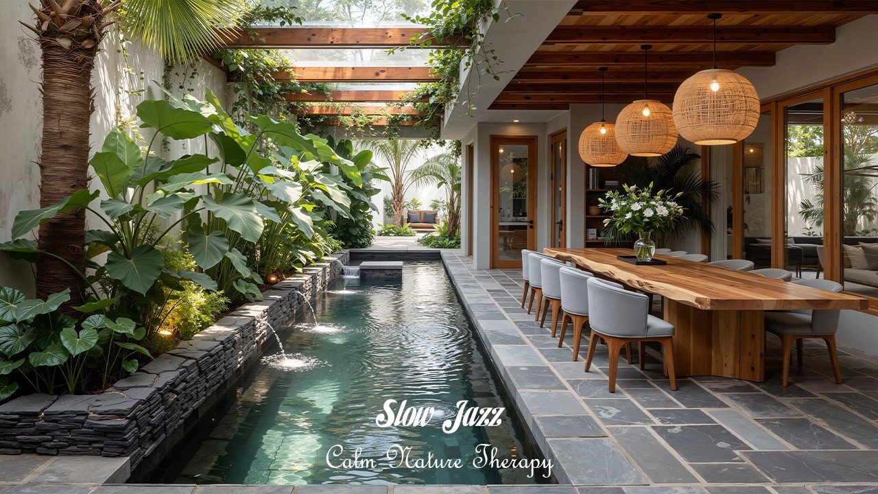 Slow Jazz with Calm Nature Therapy | Elegant Interior Background with Harmony Jazz to Relax