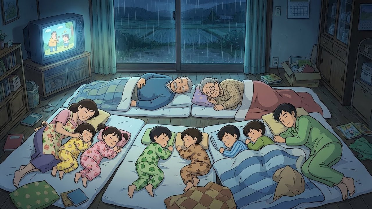 Cozy Ghibli Night at Grandma&rsquo;s House During a Storm  | Ghibli-Style Video