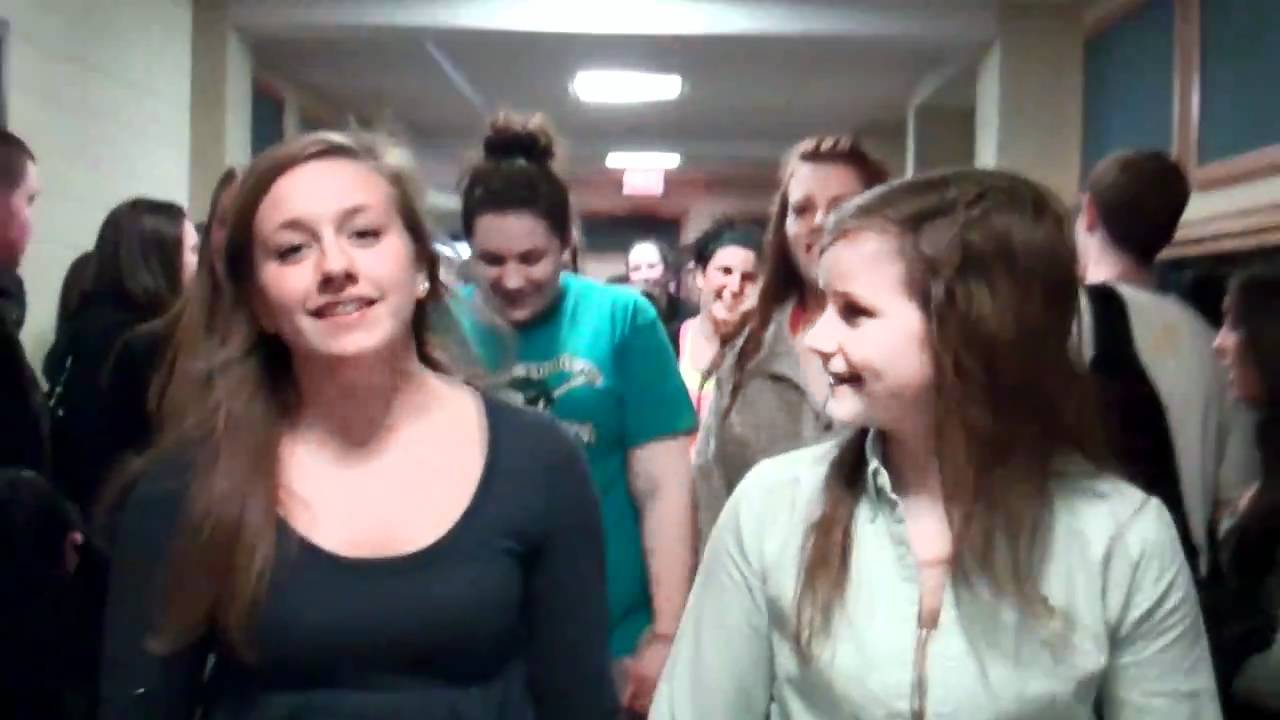 Hull Girls Varsity Basketball players leaving Hull High School on March 10, 2011