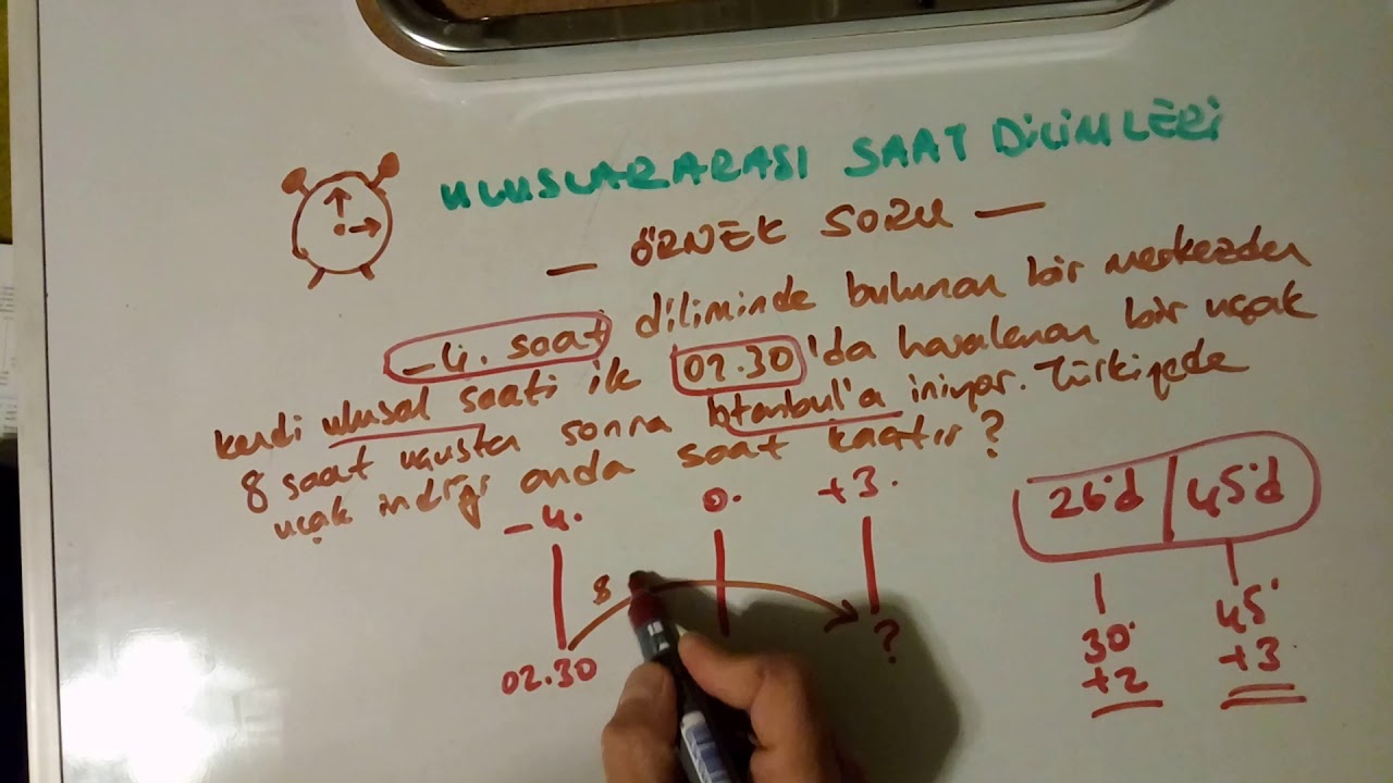Uluslararası saat dilimleri hesaplama örneği